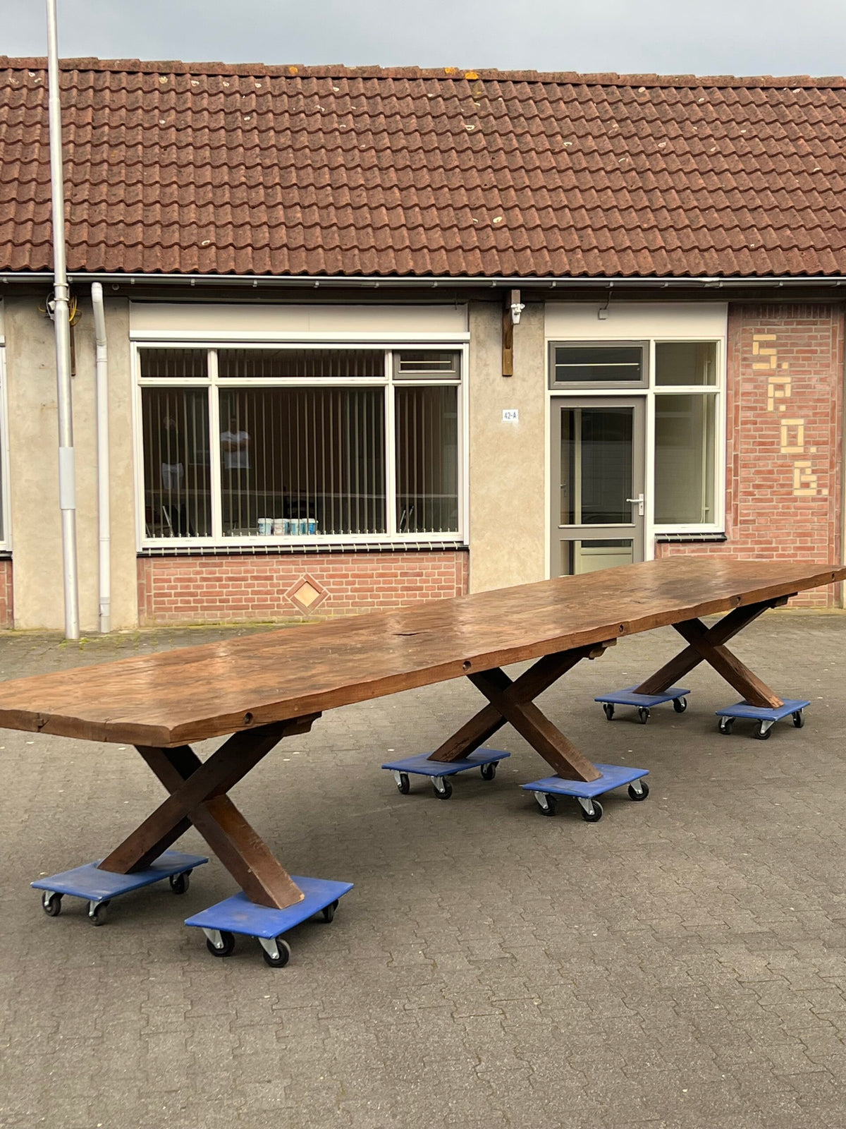 Monumental Oak Refectory Table, 603 cm, Belgium c. 1915, photo 6