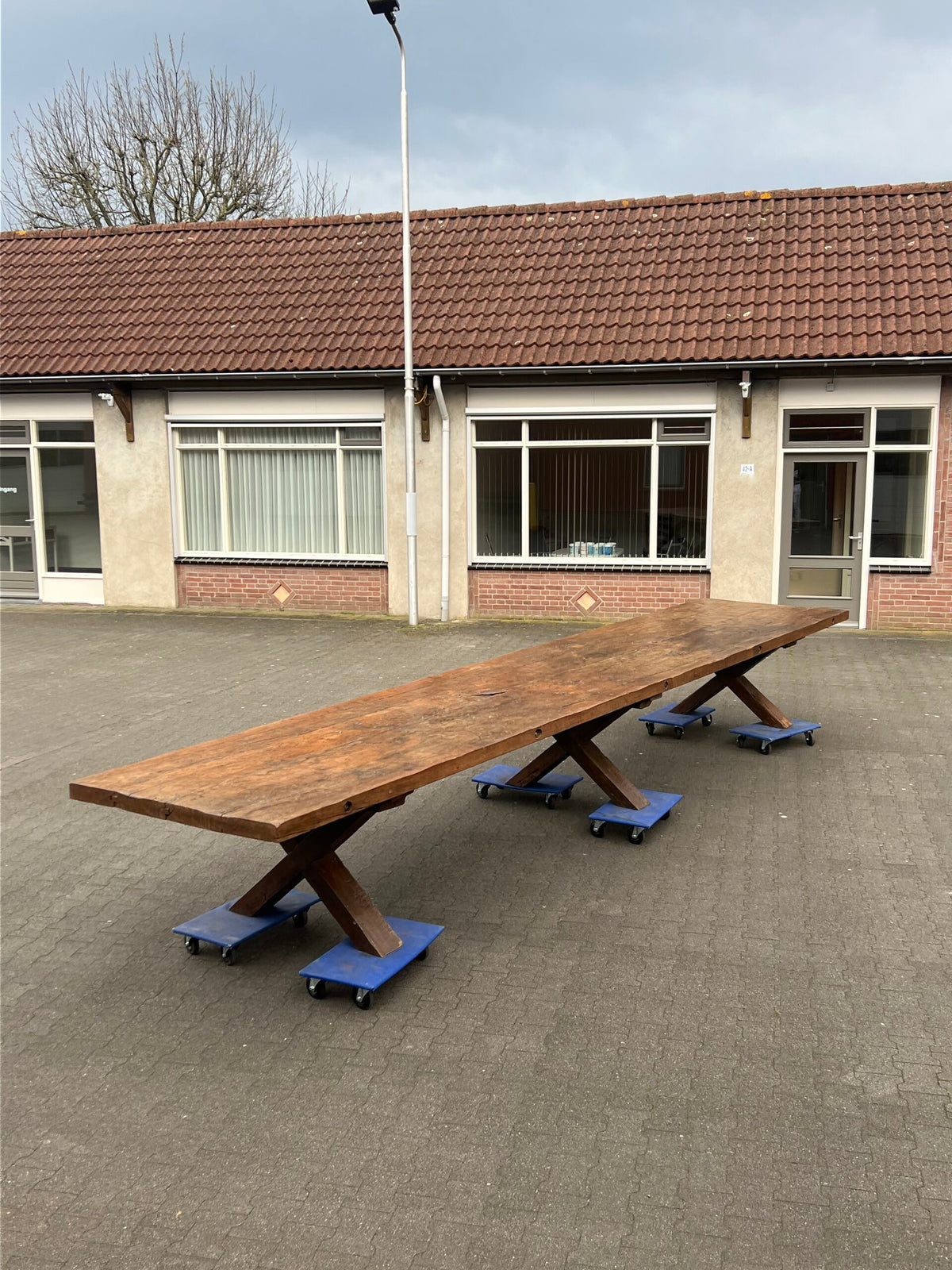 Monumental Oak Refectory Table, 603 cm, Belgium c. 1915, photo 11