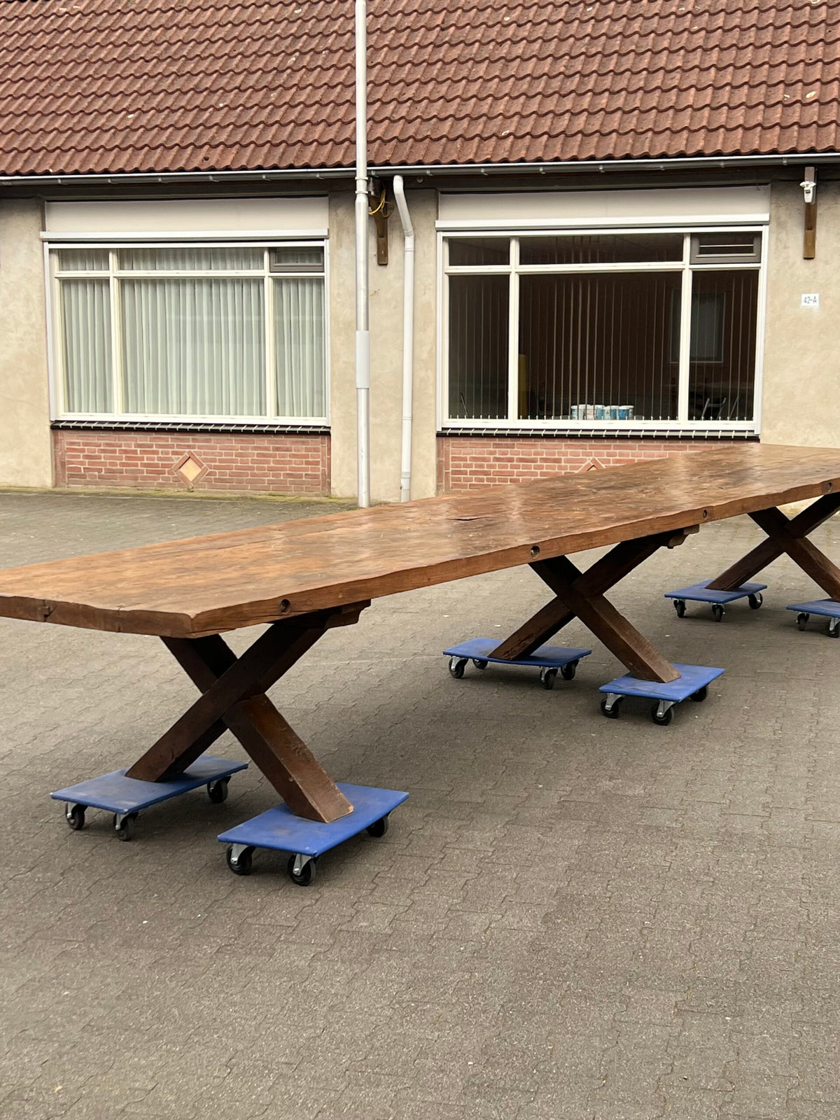 Monumental Oak Refectory Table, 603 cm, Belgium c. 1915, photo 13