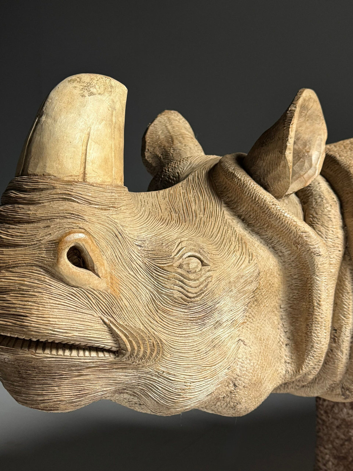 Hand Carved Asian Rhinoceros and Calf, South East Asia, c. 1960, photo 21