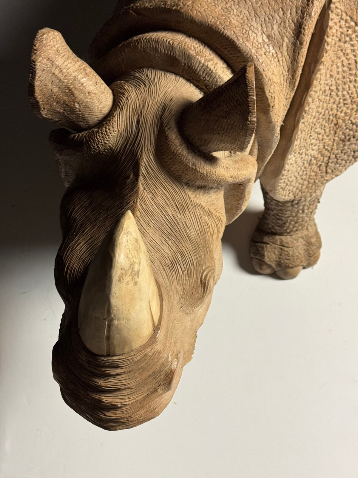 Hand Carved Asian Rhinoceros and Calf, South East Asia, c. 1960, photo 20