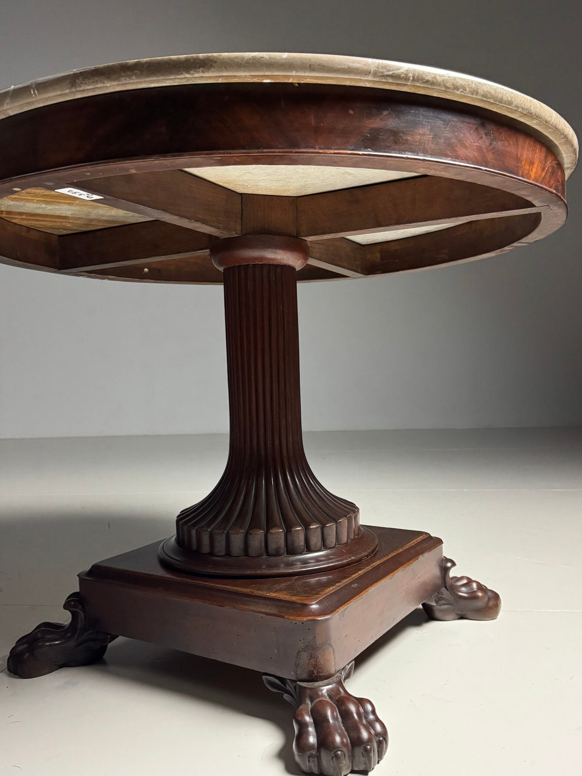 Early 19th Century French Mahogany Center Table with Claw Feet, photo 20