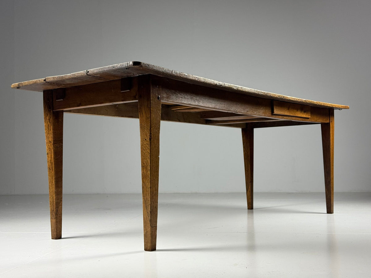 French Antique Farmhouse Dining Table with Extension Leaves, photo 8