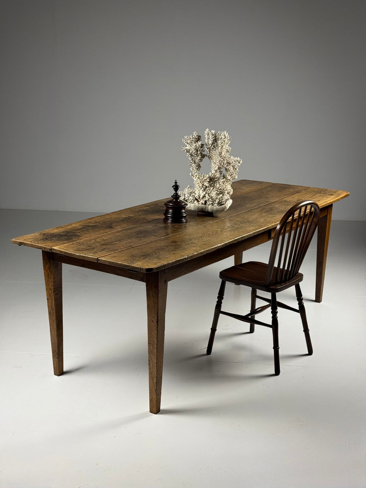 French Antique Farmhouse Dining Table with Extension Leaves, photo 6