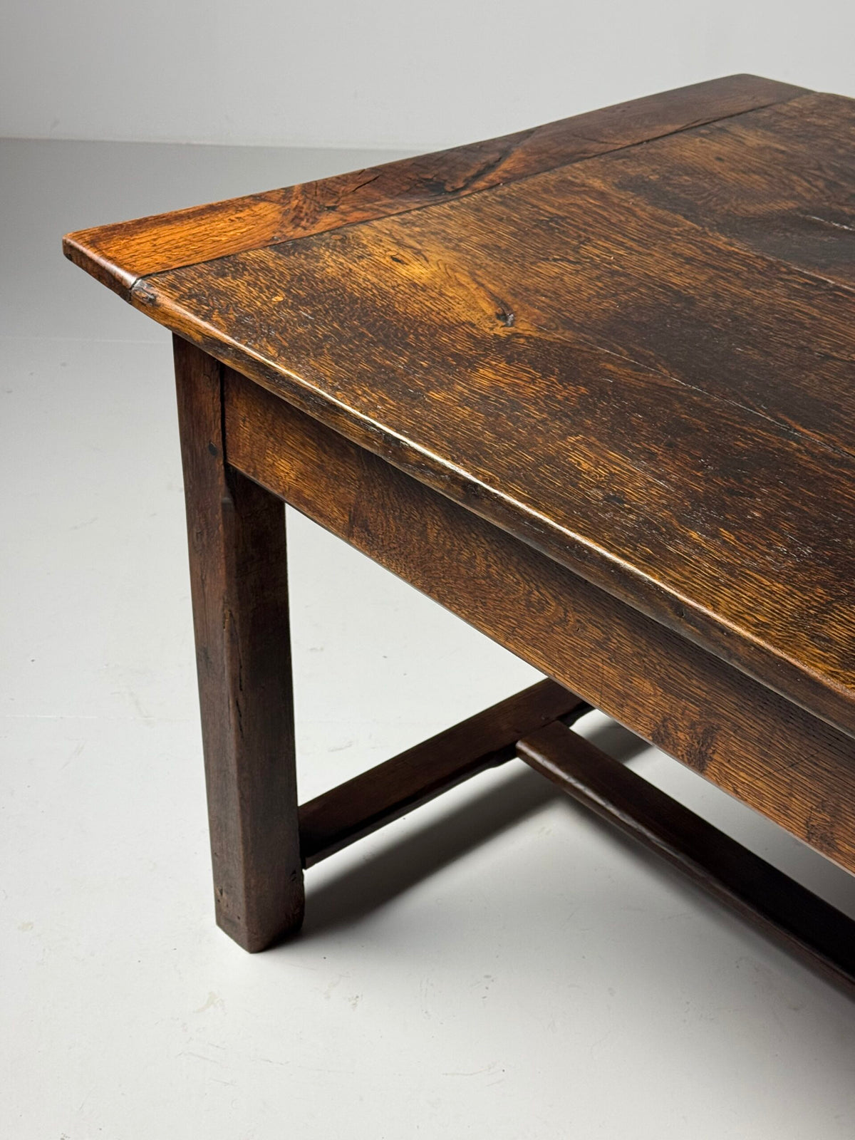 French Antique Oak Farmhouse Table with Two Plank Top, 18th Century, photo 20