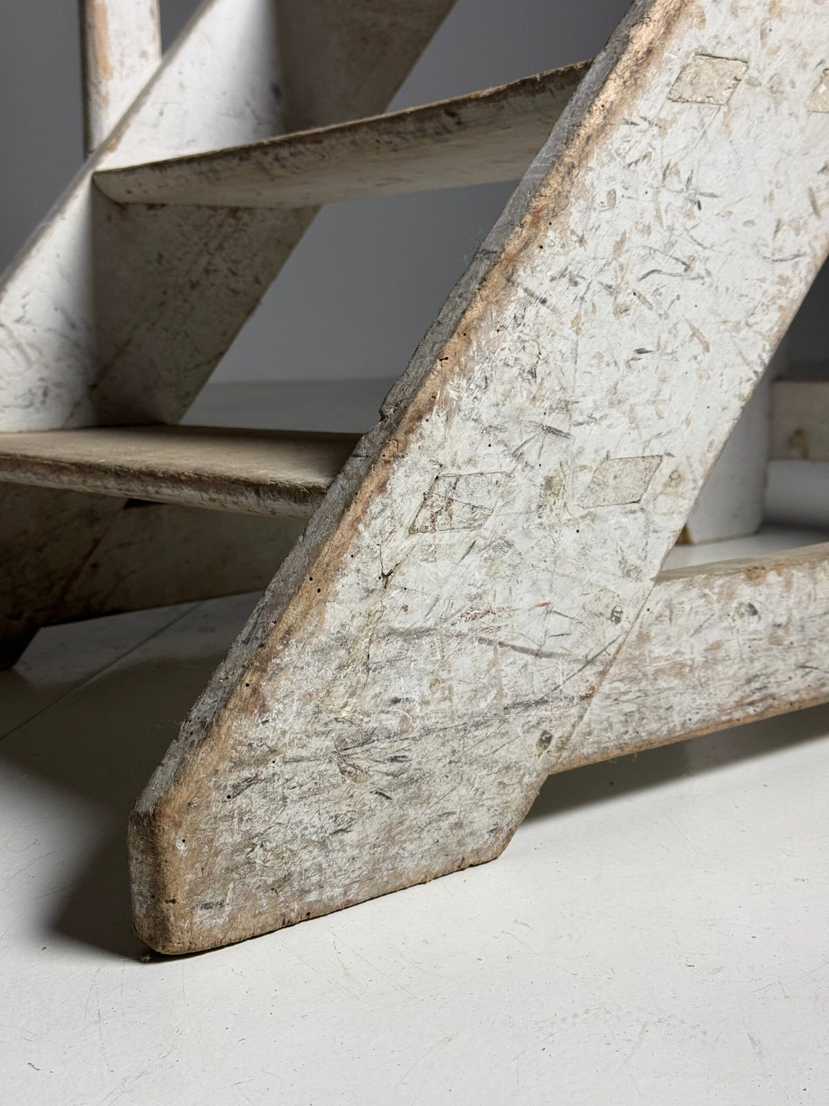 French Library Steps in Original Grey Paint, Early 20th Century, photo 18