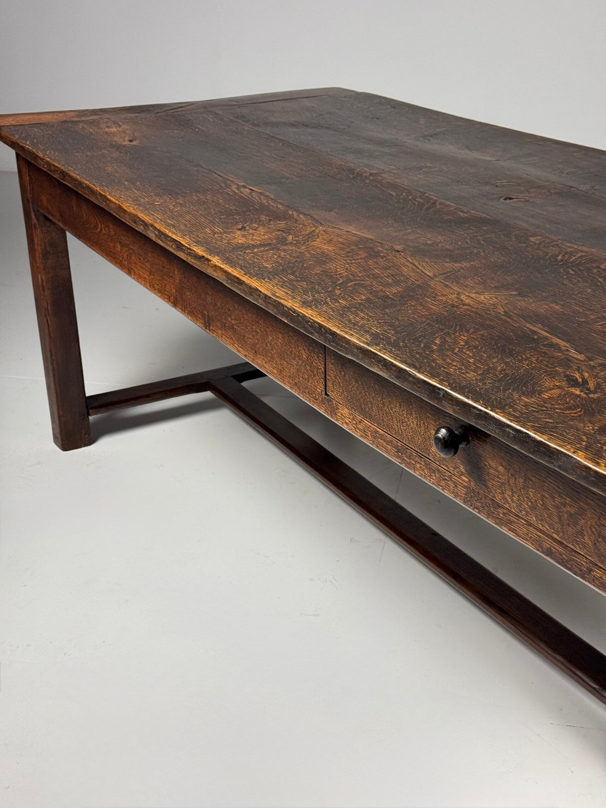 French Antique Oak Farmhouse Table with Two Plank Top, 18th Century, photo 5
