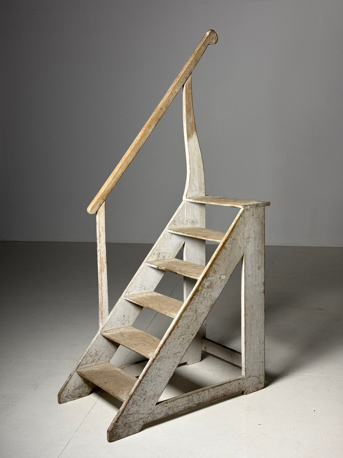 French Library Steps in Original Grey Paint, Early 20th Century, photo 16