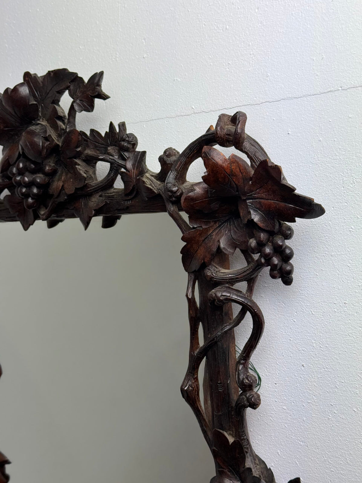 Hand Carved Black Forest Mirror, Germany c. 1900, photo 12