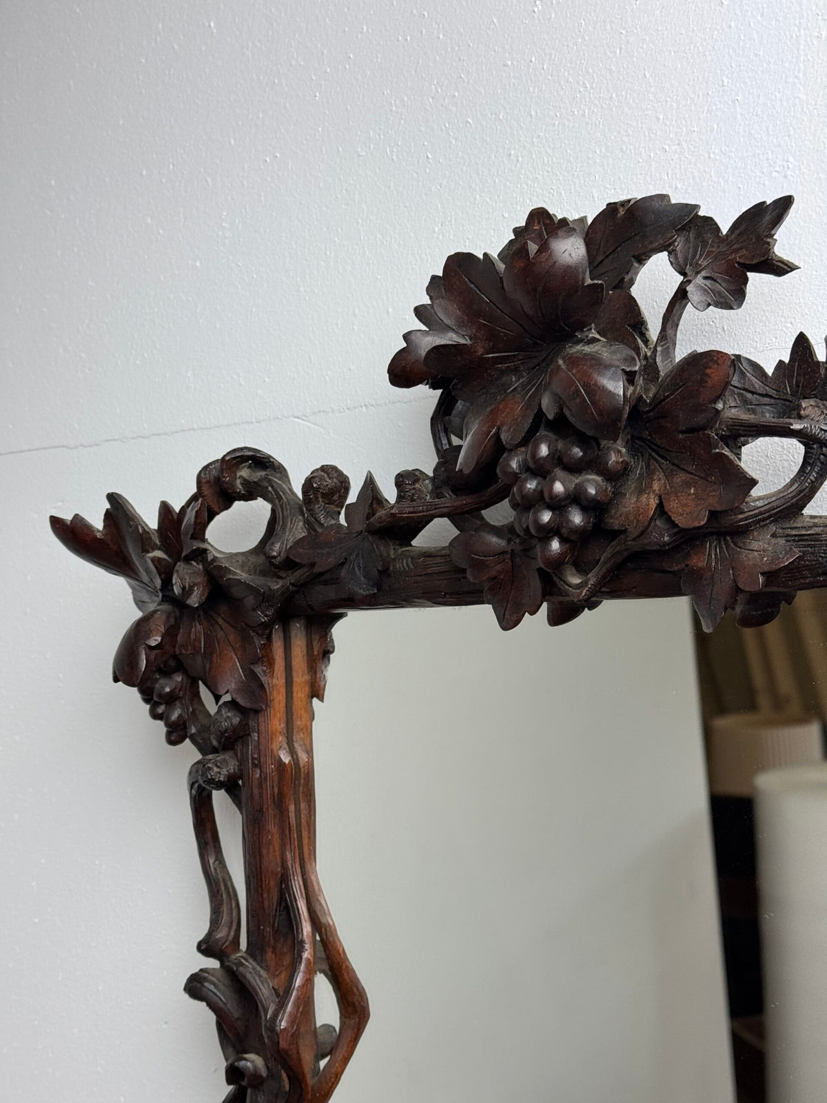 Hand Carved Black Forest Mirror, Germany c. 1900, photo 8