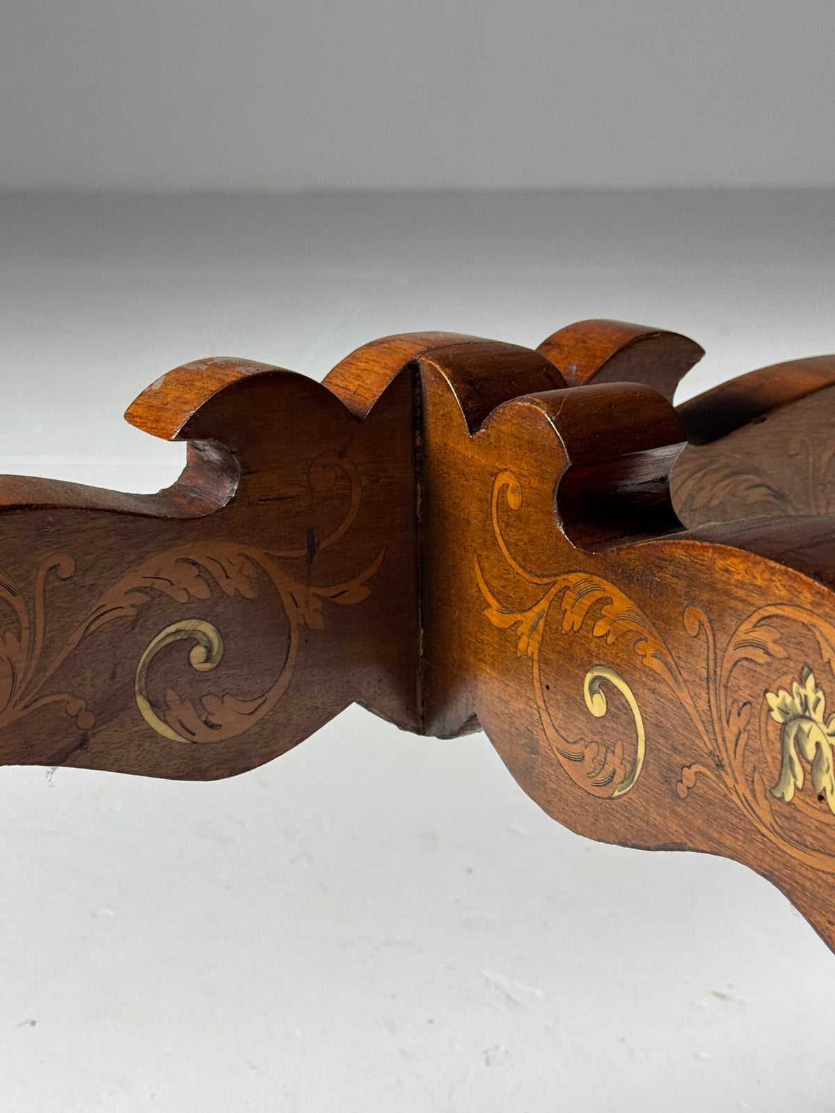 Pair of Italian Demi Lune Tables Inlaid with Bone, 19th Century, photo 9