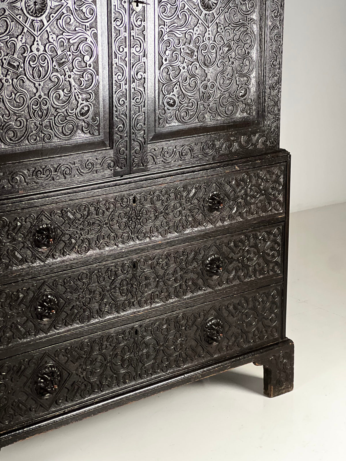 Victorian Oak Cabinet with Hand Carved Panels, c. 1860, photo 4