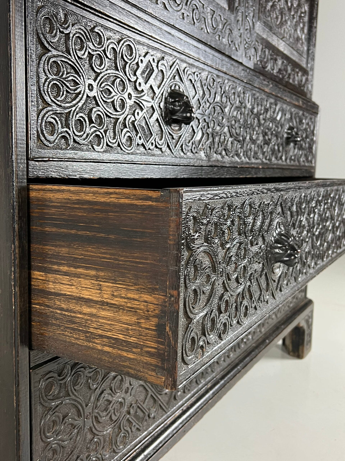 Victorian Oak Cabinet with Hand Carved Panels, c. 1860, photo 8
