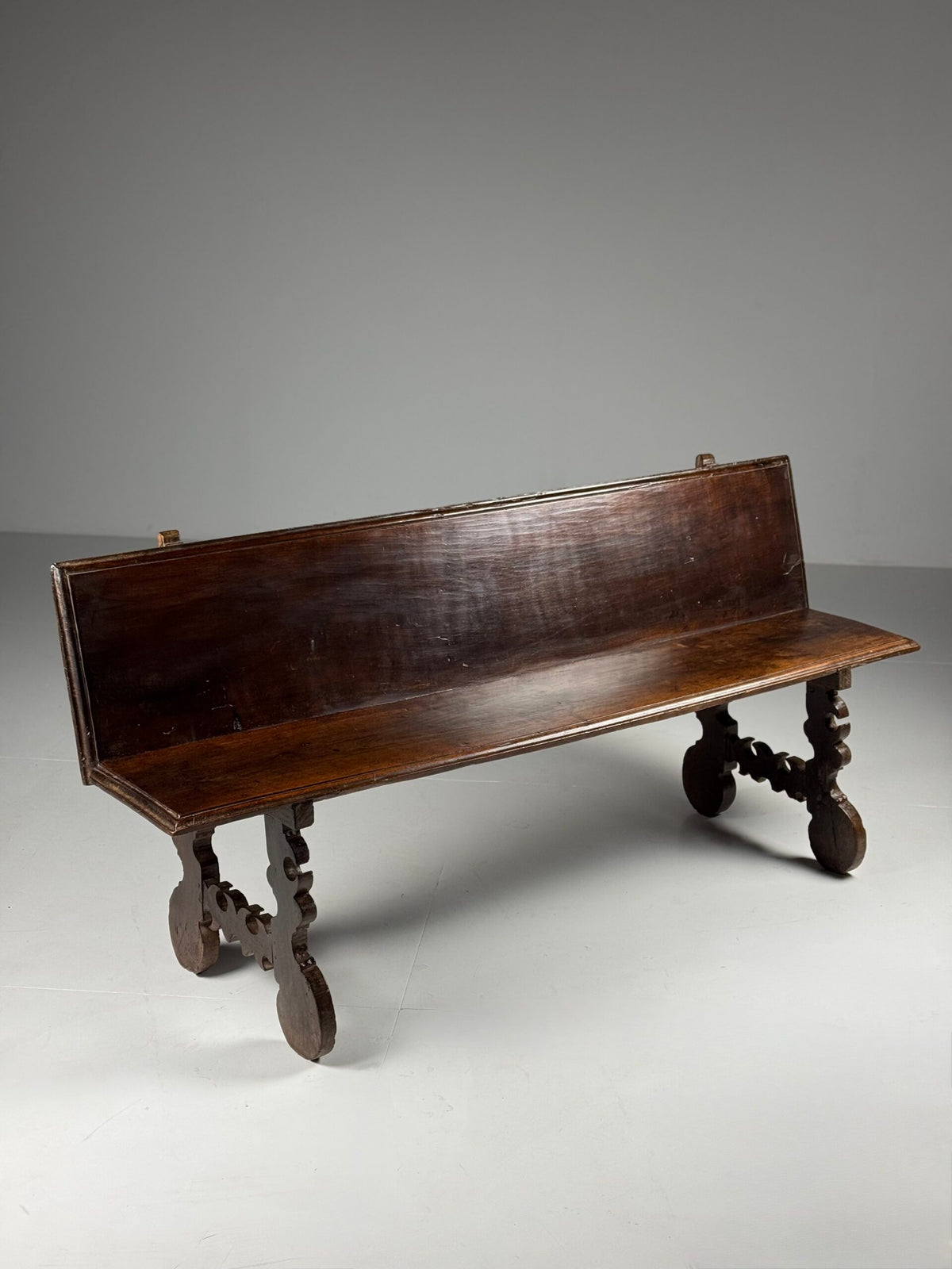 Spanish Solid Walnut Bench, 18th Century, photo 2