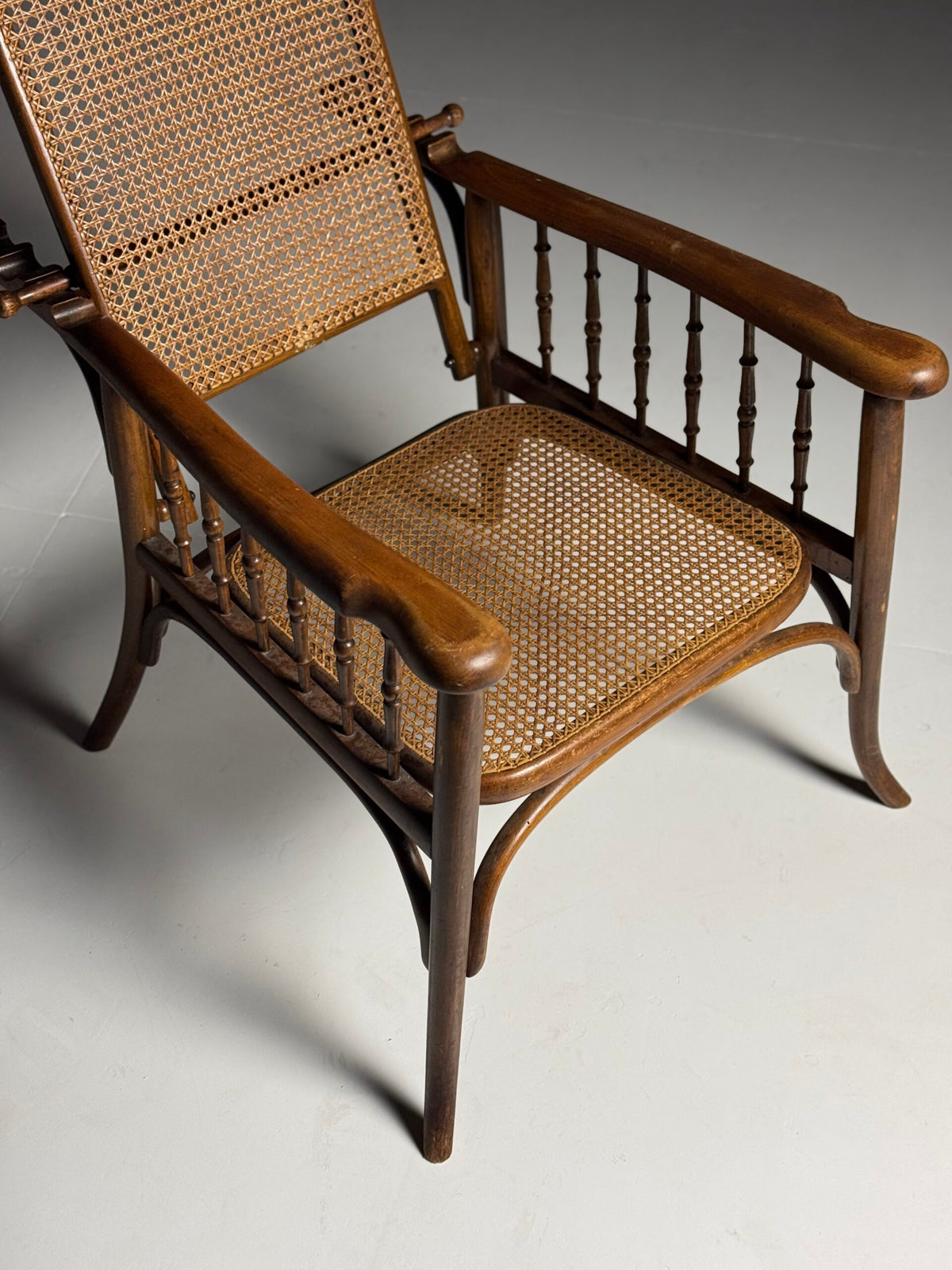 Thonet Style Bentwood Armchair with Cane Seat, 20th Century, photo 3