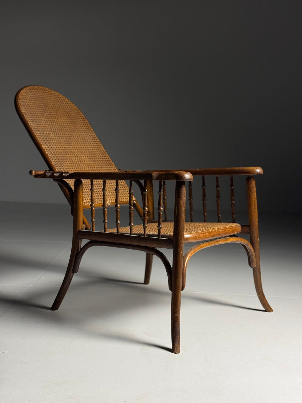 Thonet Style Bentwood Armchair with Cane Seat, 20th Century, photo 9