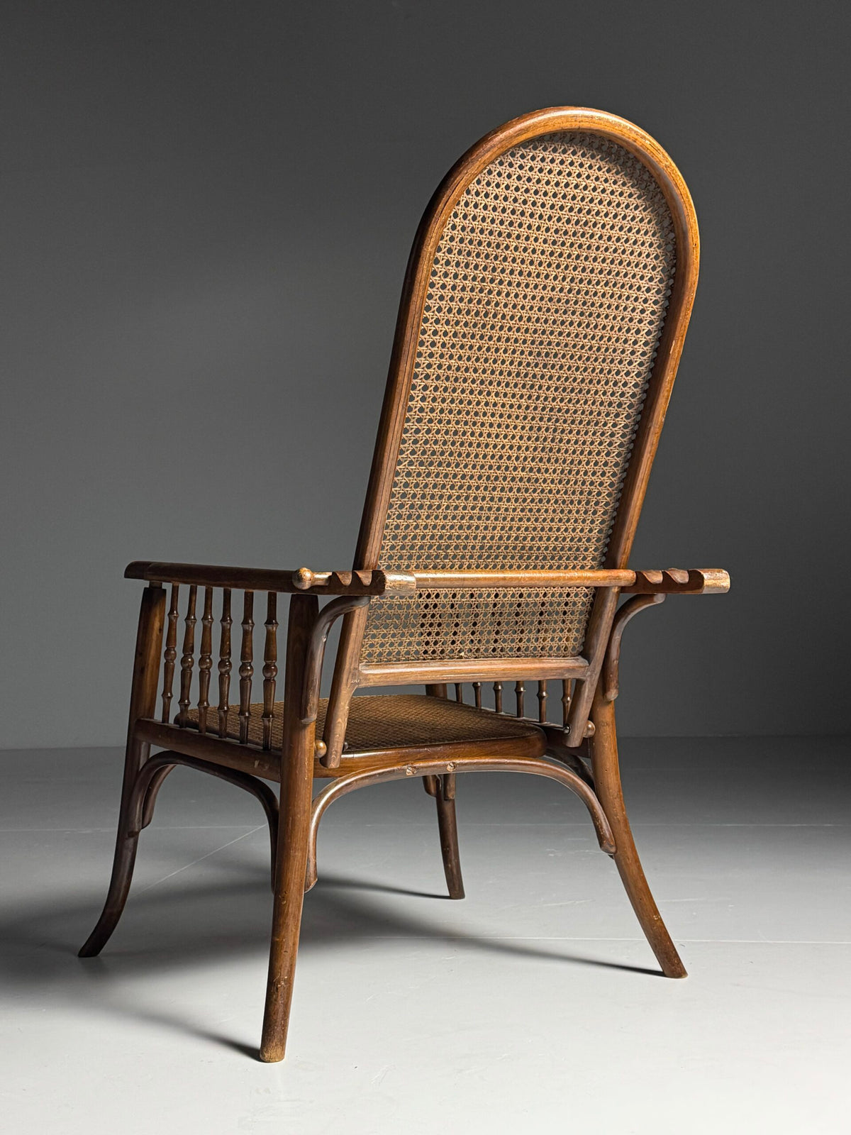 Thonet Style Bentwood Armchair with Cane Seat, 20th Century, photo 17