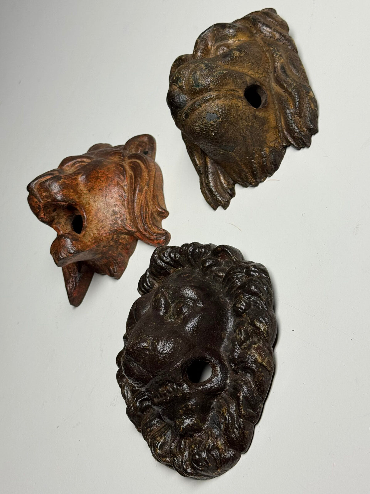 Set of Three Cast Iron Lion Heads, France, 19th Century, photo 2