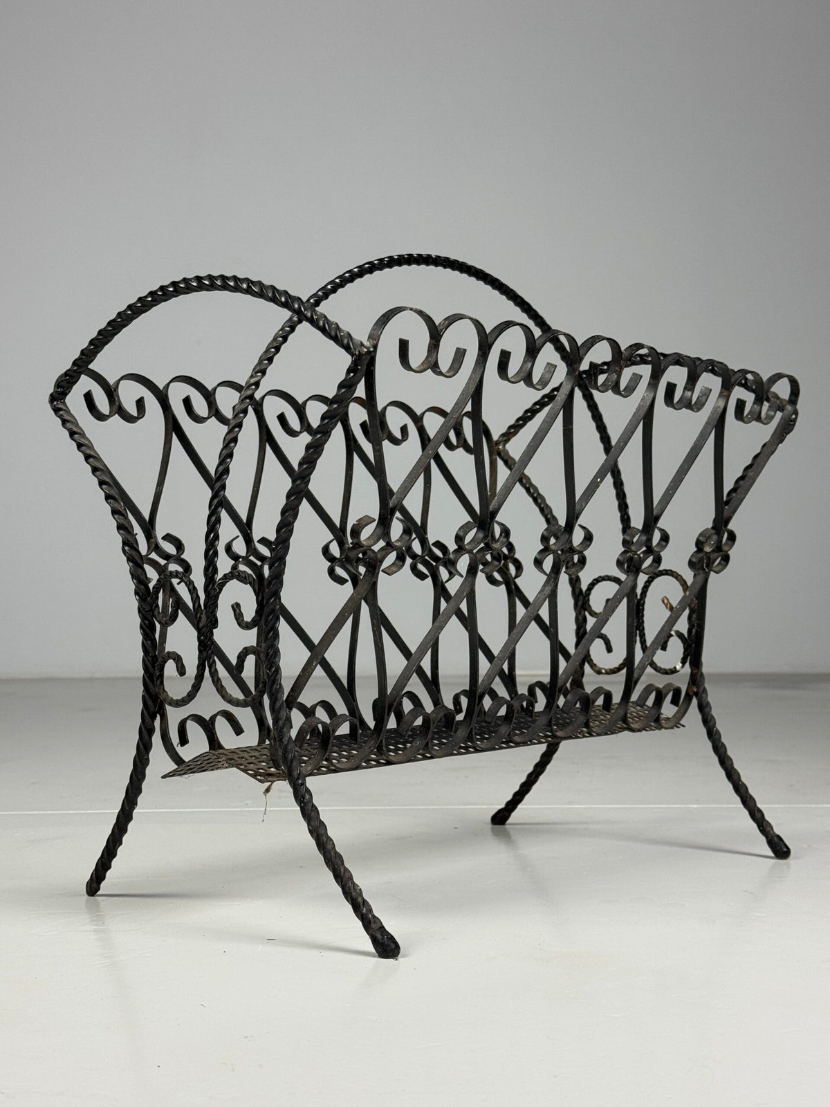 Wrought Iron Magazine Rack, Mid 20th Century, photo 1