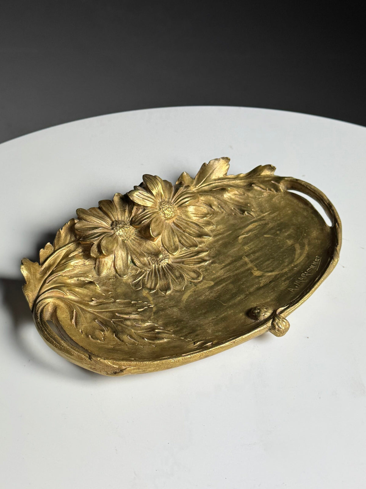 Ornate Bronze Dish Signed A. Marionnet, France, photo 2