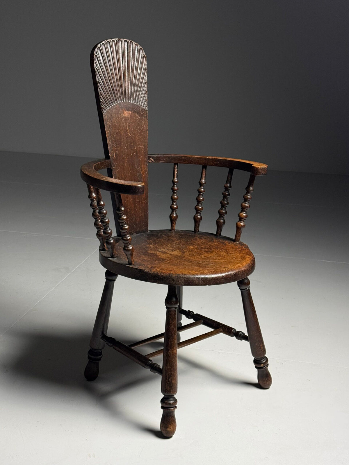 Antique Oak Bobbin Armchair, Early 20th Century, photo 4