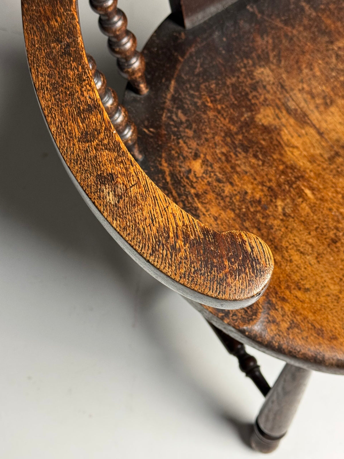 Antique Oak Bobbin Armchair, Early 20th Century, photo 7