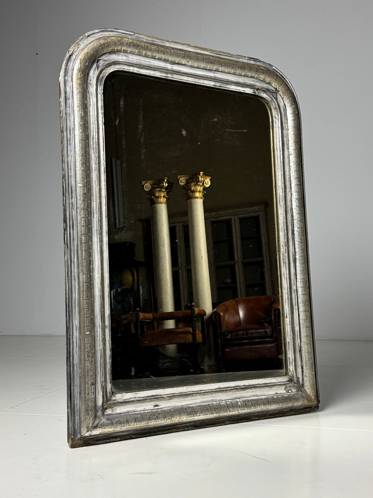Antique Silvered Mirror, Louis Philippe Period, France, photo 2