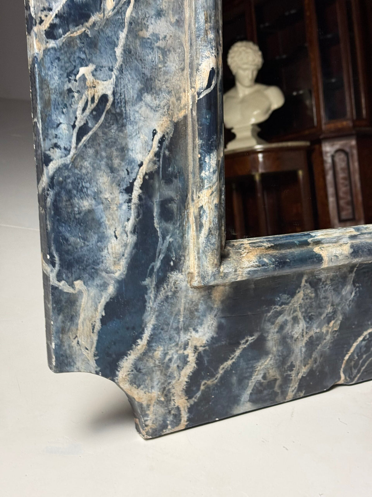 Large French Faux Marbre Painted Mirror, c. 1900, photo 6