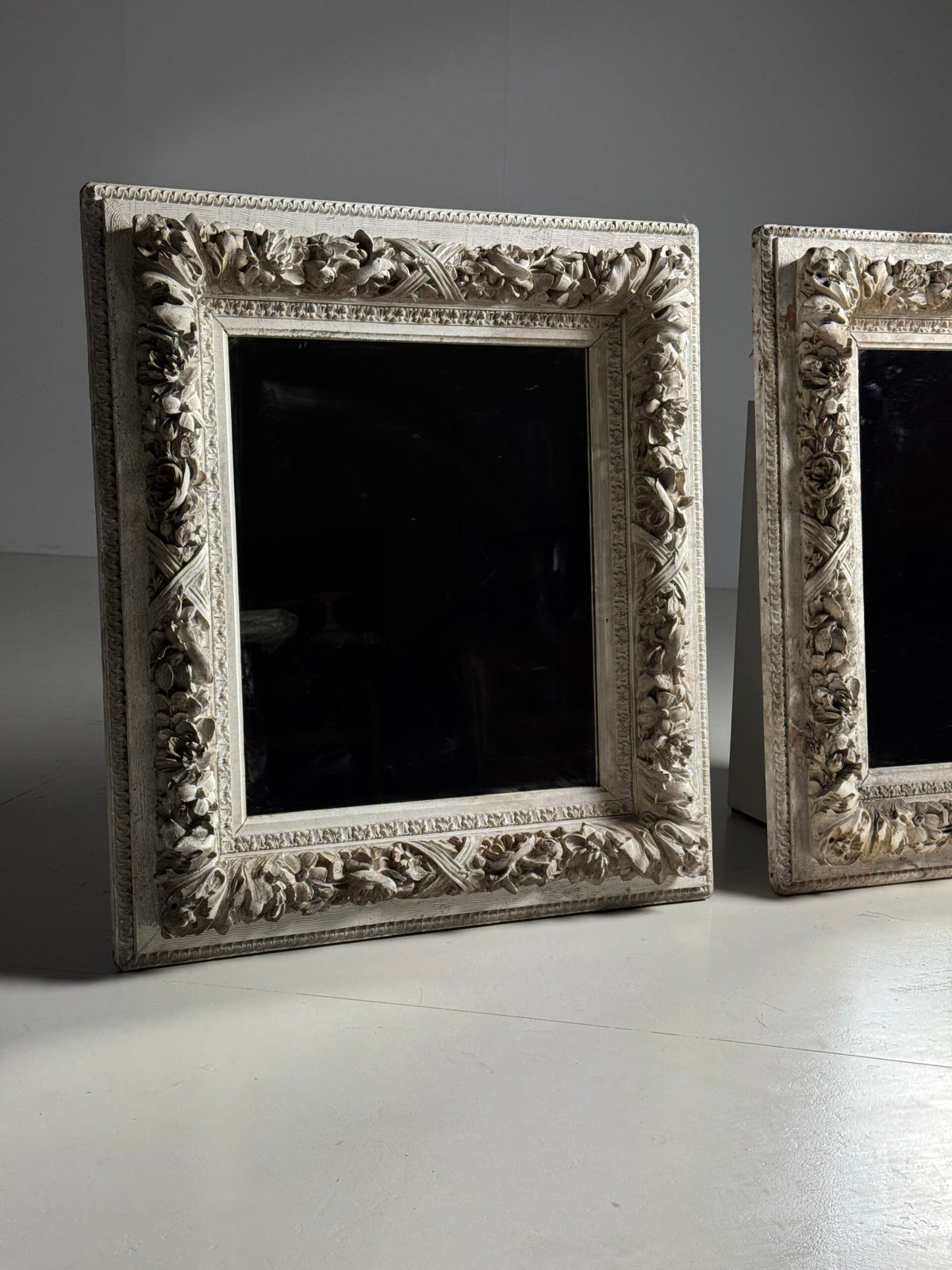 Set of Three White French Mirrors, Early to Mid 20th Century, photo 22