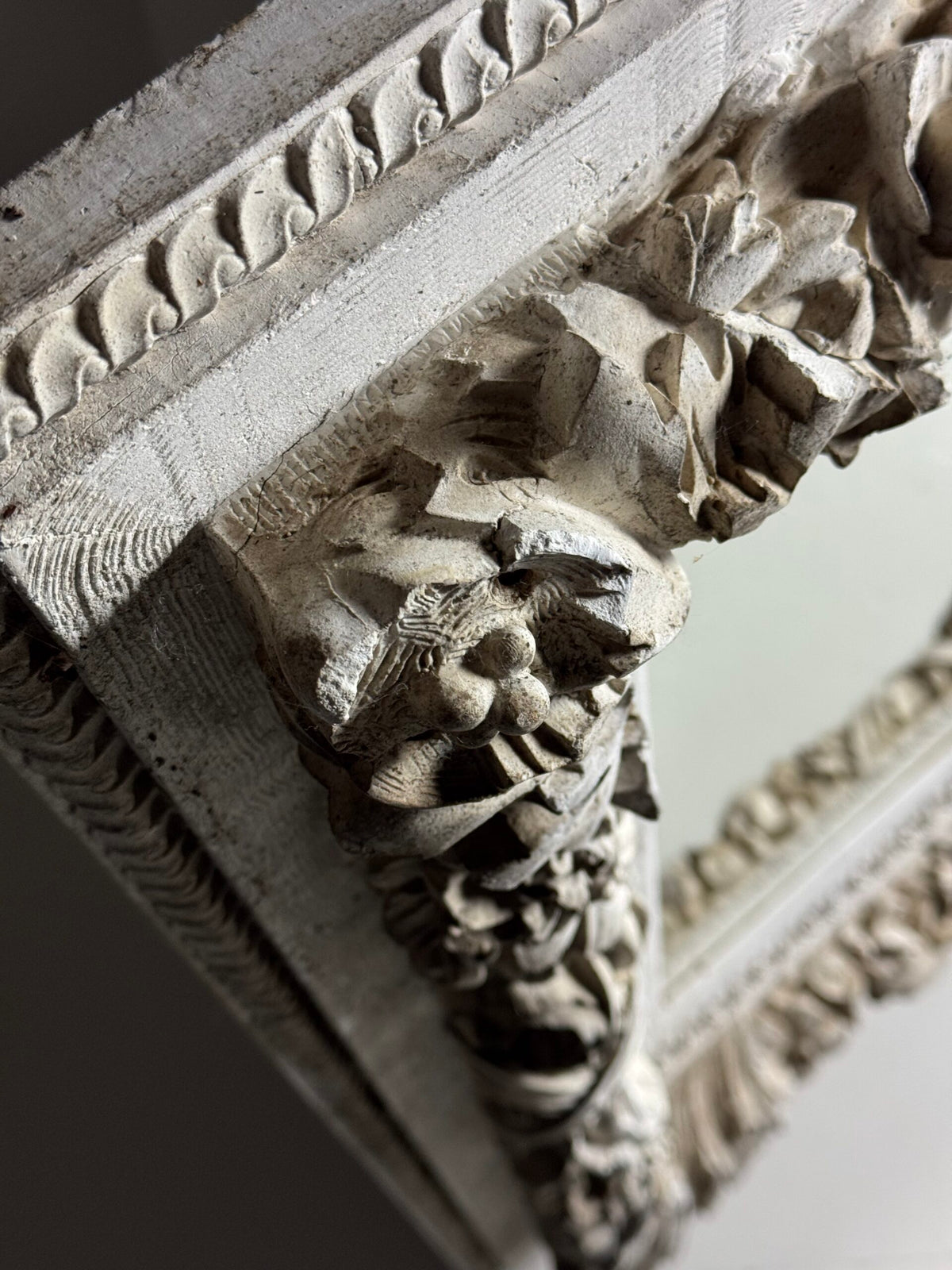 Set of Three White French Mirrors, Early to Mid 20th Century, photo 12