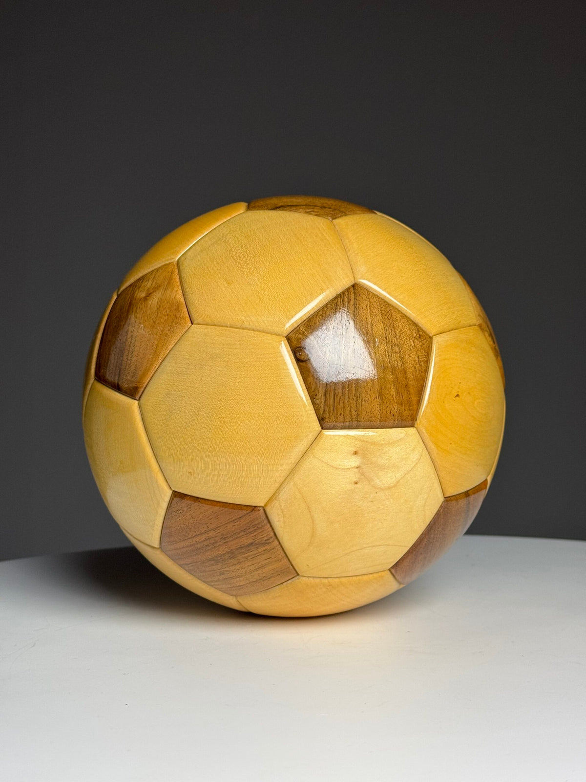 Vintage Solid Hardwood Football, 1980s or 1990s, photo 1