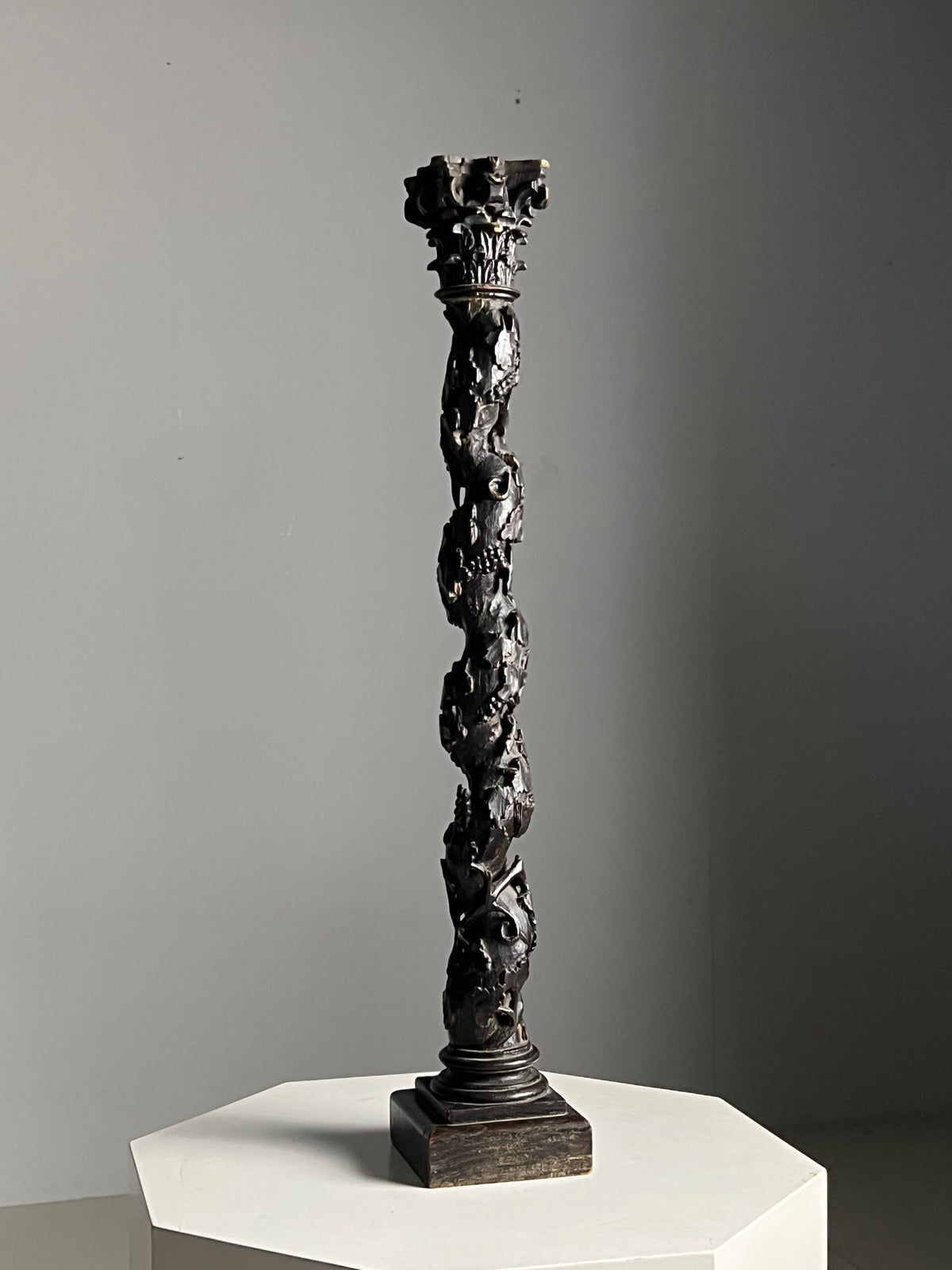 Hand Carved Corinthian Column, 19th Century, photo 8