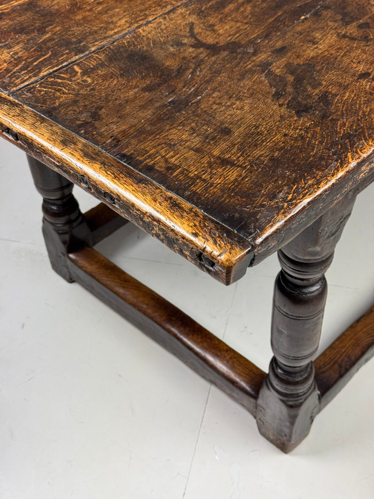 17th Century Oak Refectory Table with Carved Leaf Rail, photo 11