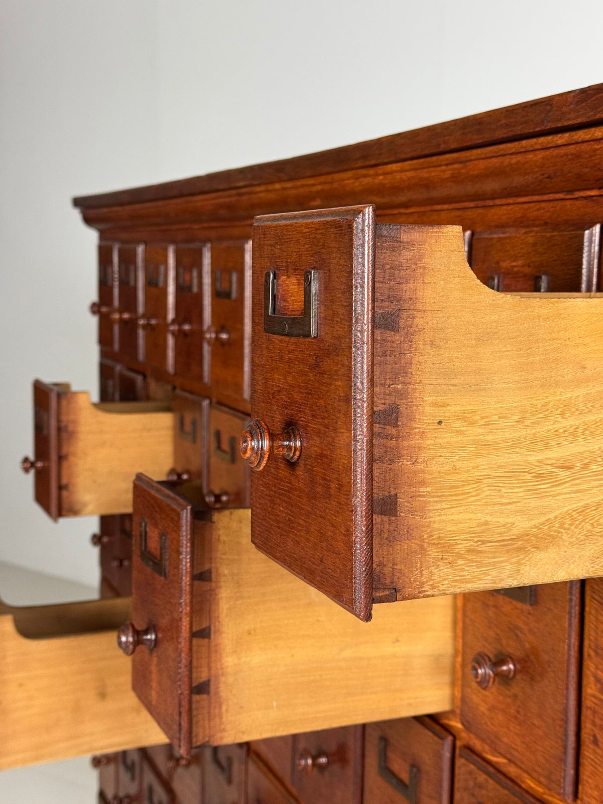 Oak Apothecary Cabinet with 60 Drawers, Brussels Palace of Justice, c. 1920, photo 2
