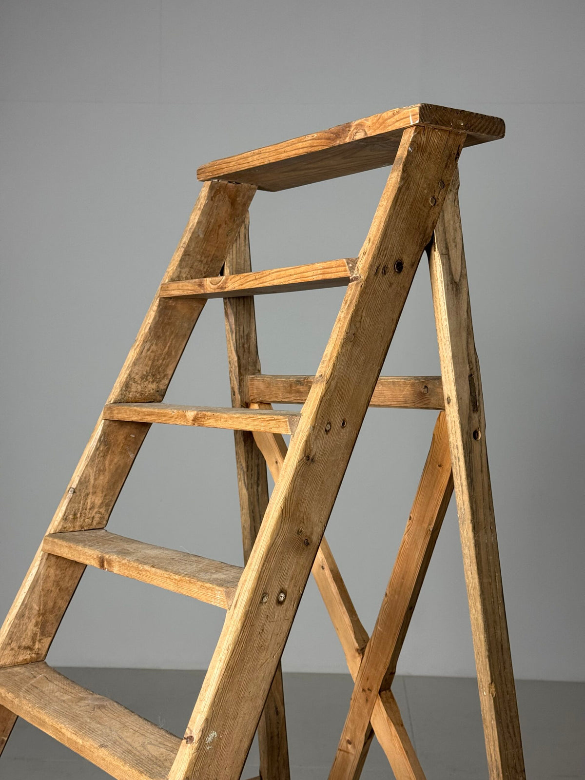 French Pine Library Steps, 20th Century, photo 8