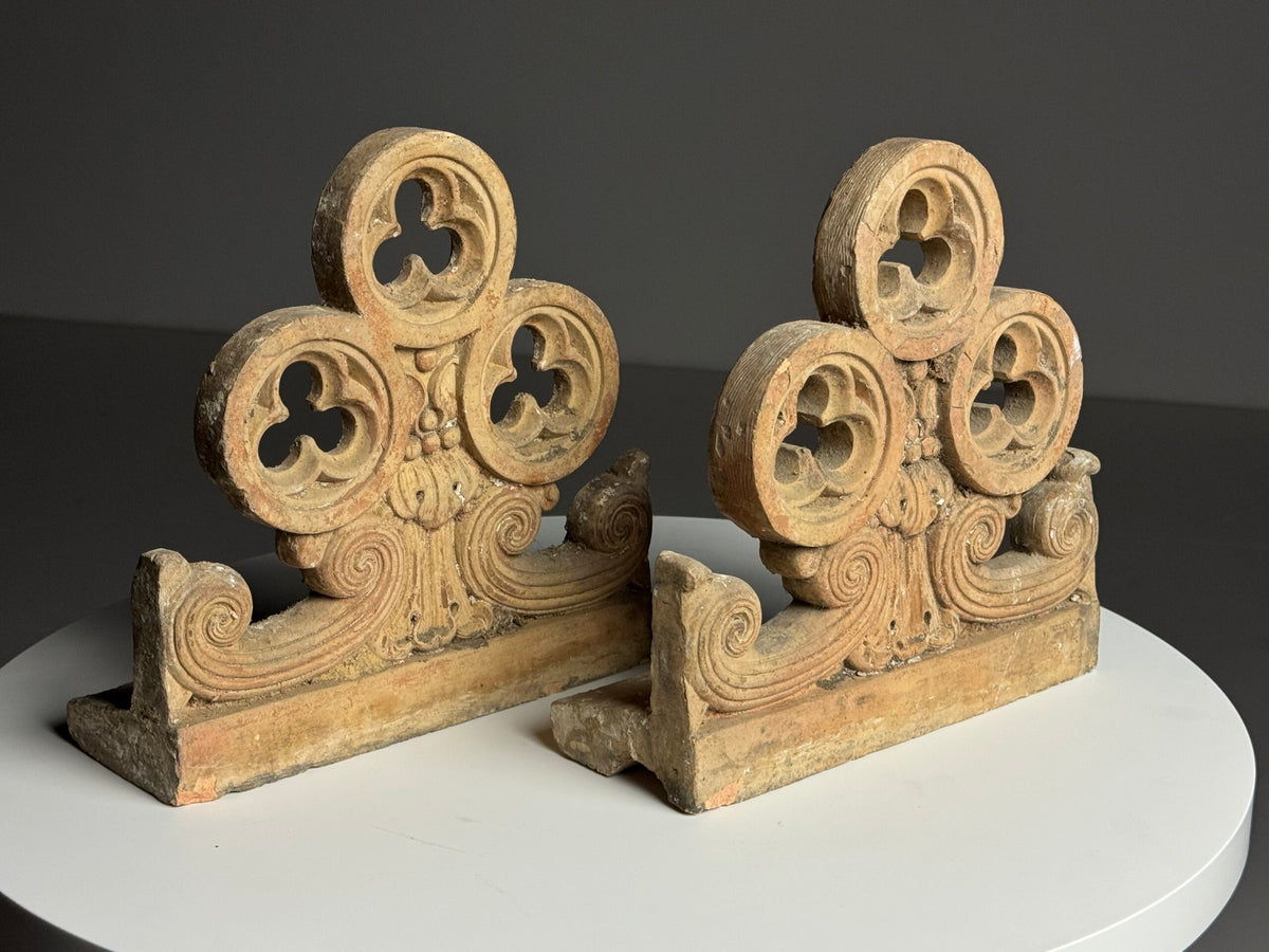 Pair of Neo-Gothic Terracotta Ornaments, photo 4
