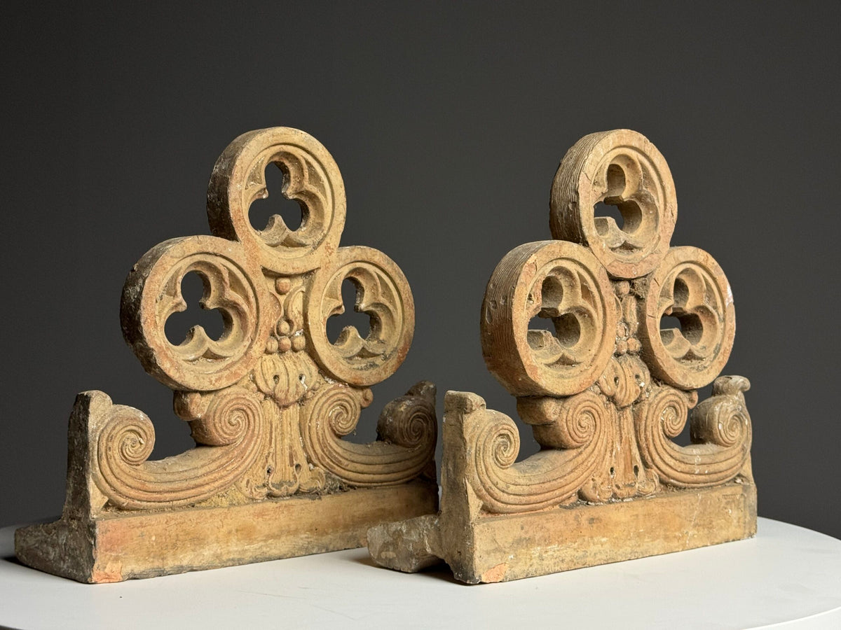 Pair of Neo-Gothic Terracotta Ornaments, photo 2