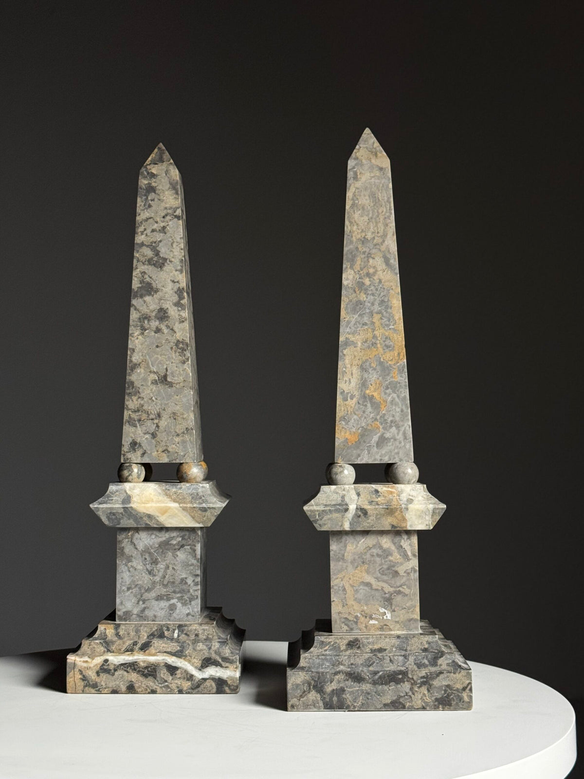 Pair of Large Italian Marble Obelisks, photo 1