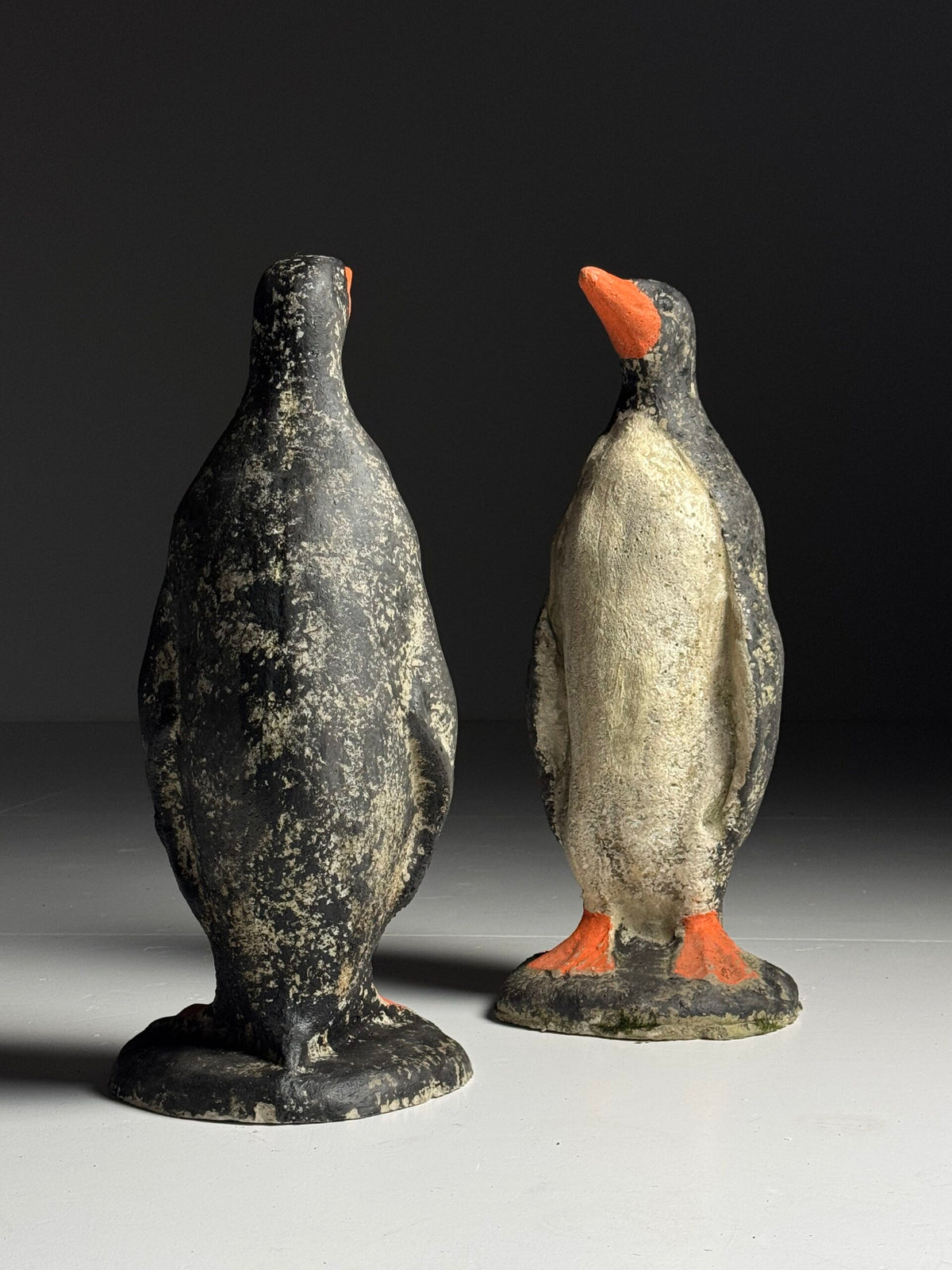 Weathered Concrete Penguin Garden Statue, photo 3