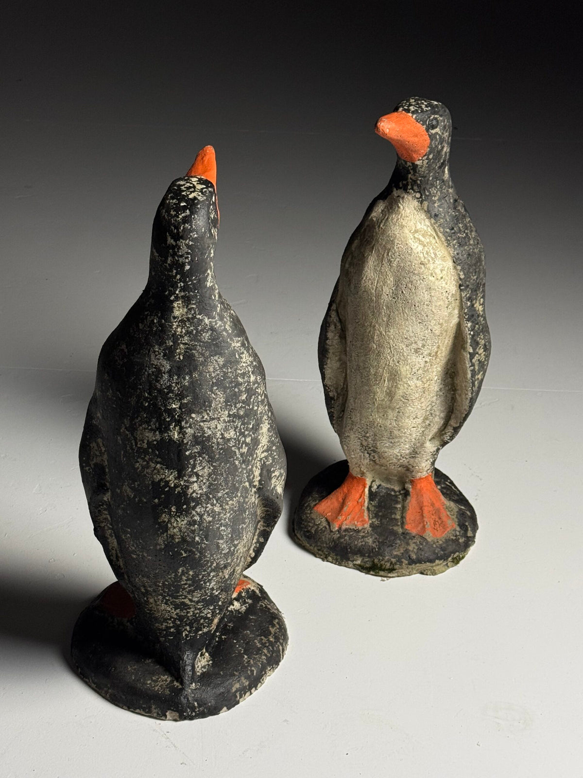 Weathered Concrete Penguin Garden Statue, photo 2