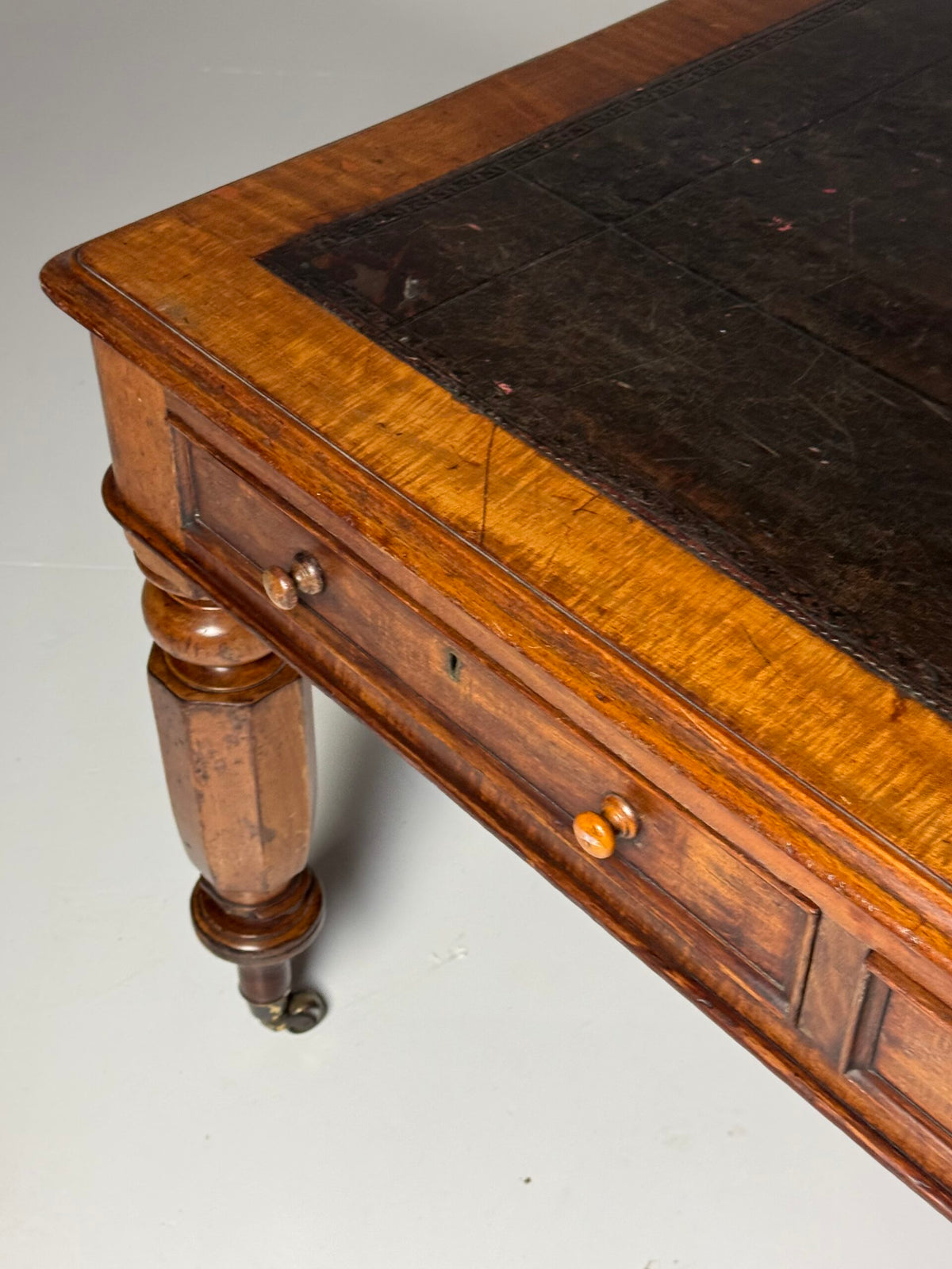 English Mahogany Partners Desk, circa 1880 to 1900, photo 24