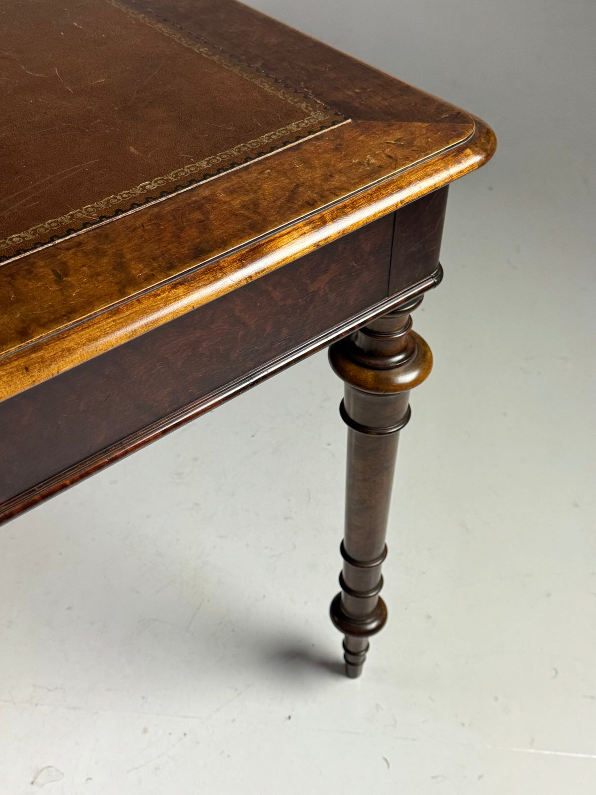 Victorian Mahogany Writing Table with Leather Top, 1850 to 1870, photo 17