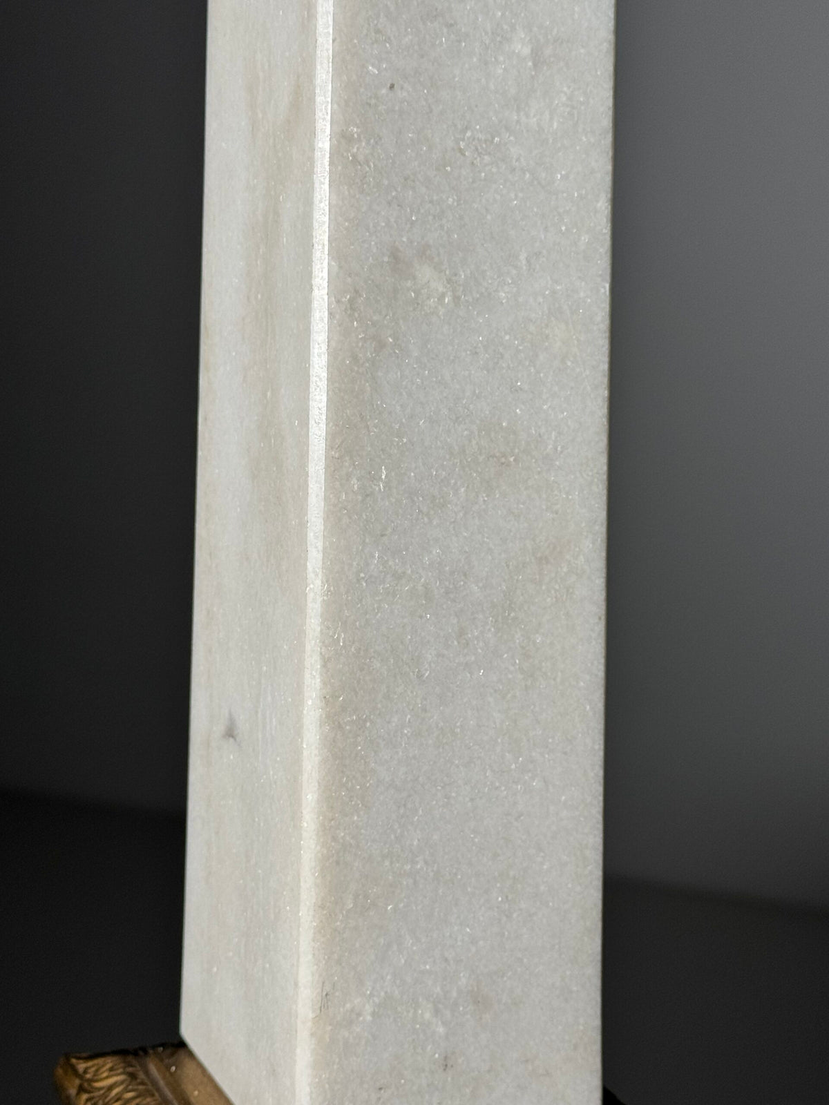 Neoclassical Marble Obelisk Table Lamp with Brass Base, 1970s, photo 15