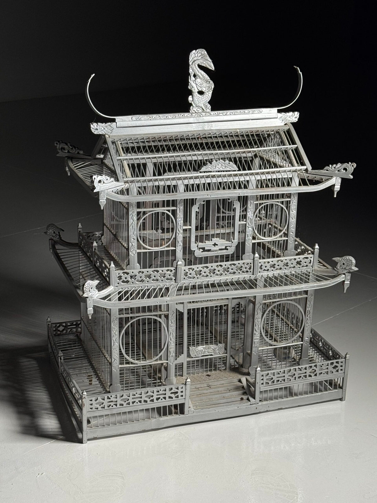 Asian Style Wooden Birdcage, Mid 20th Century, photo 2
