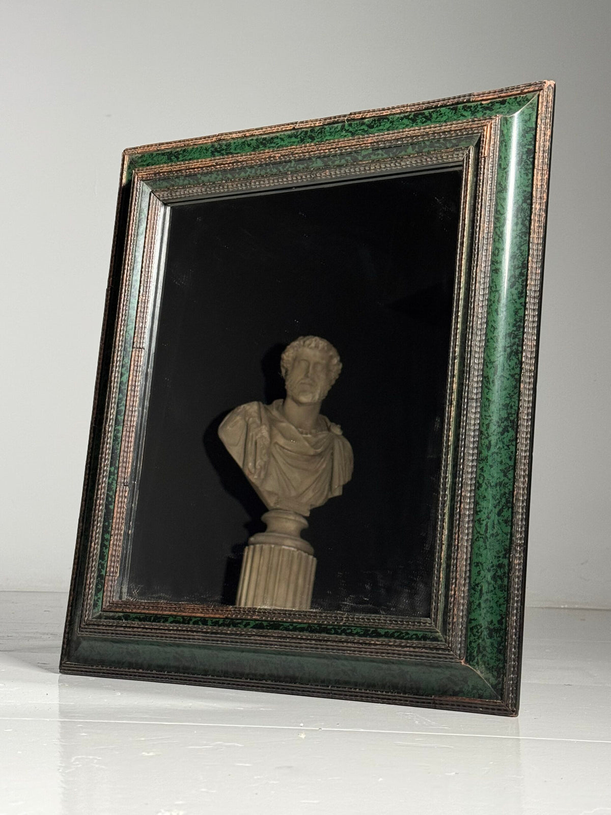 Green and Black Ripple Frame Mirror, Late 20th Century, photo 15