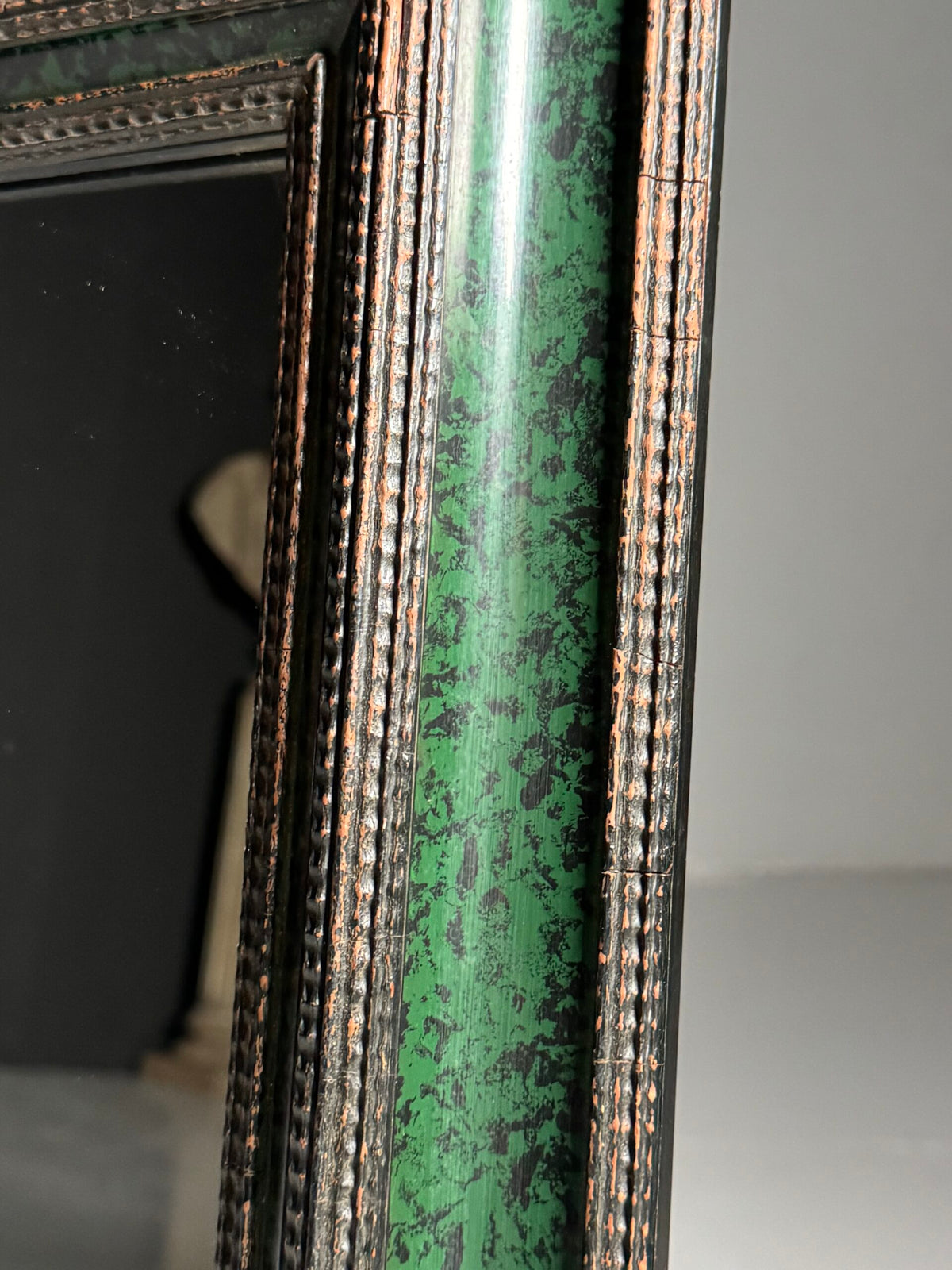Green and Black Ripple Frame Mirror, Late 20th Century, photo 10