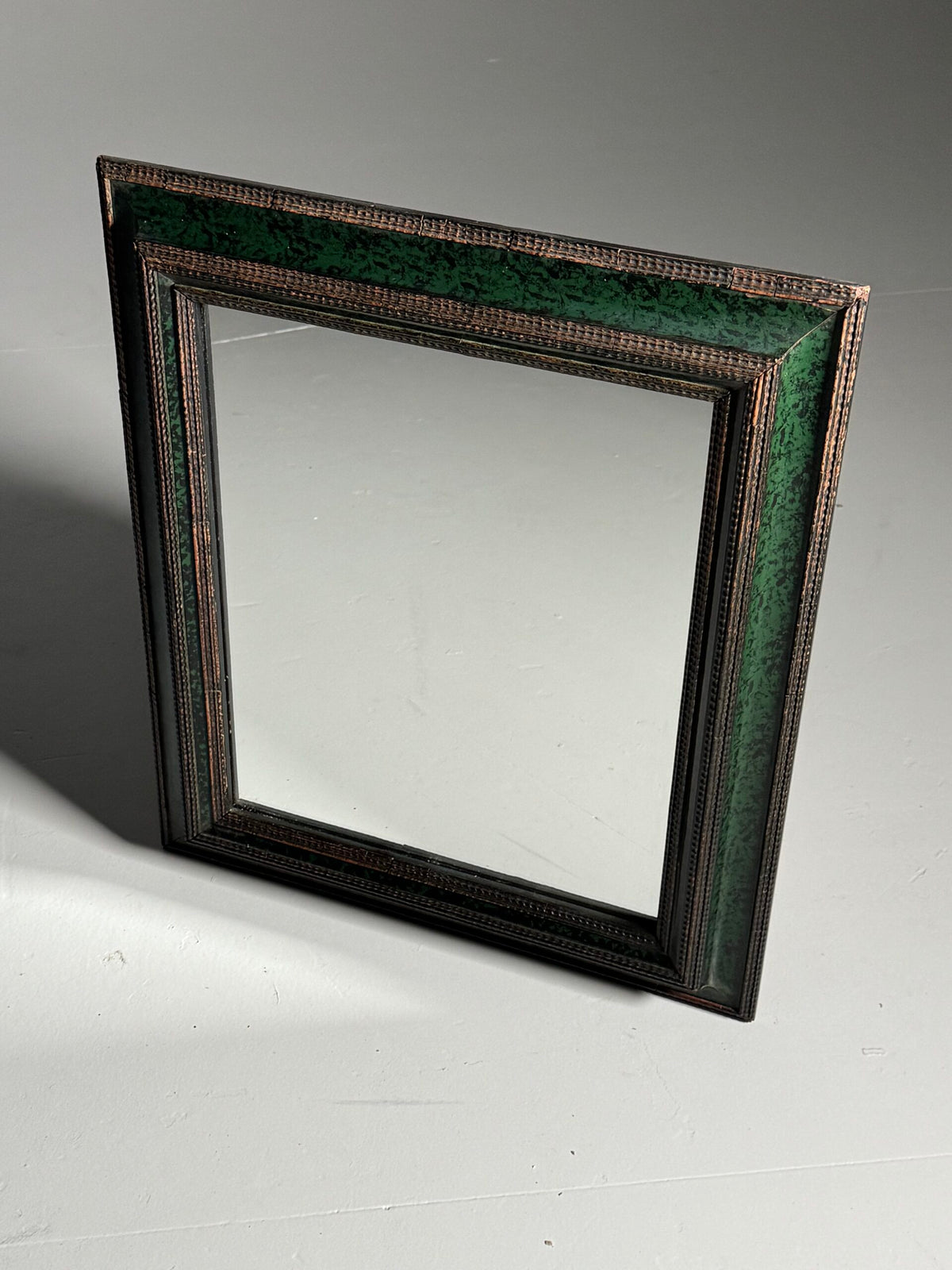 Green and Black Ripple Frame Mirror, Late 20th Century, photo 4
