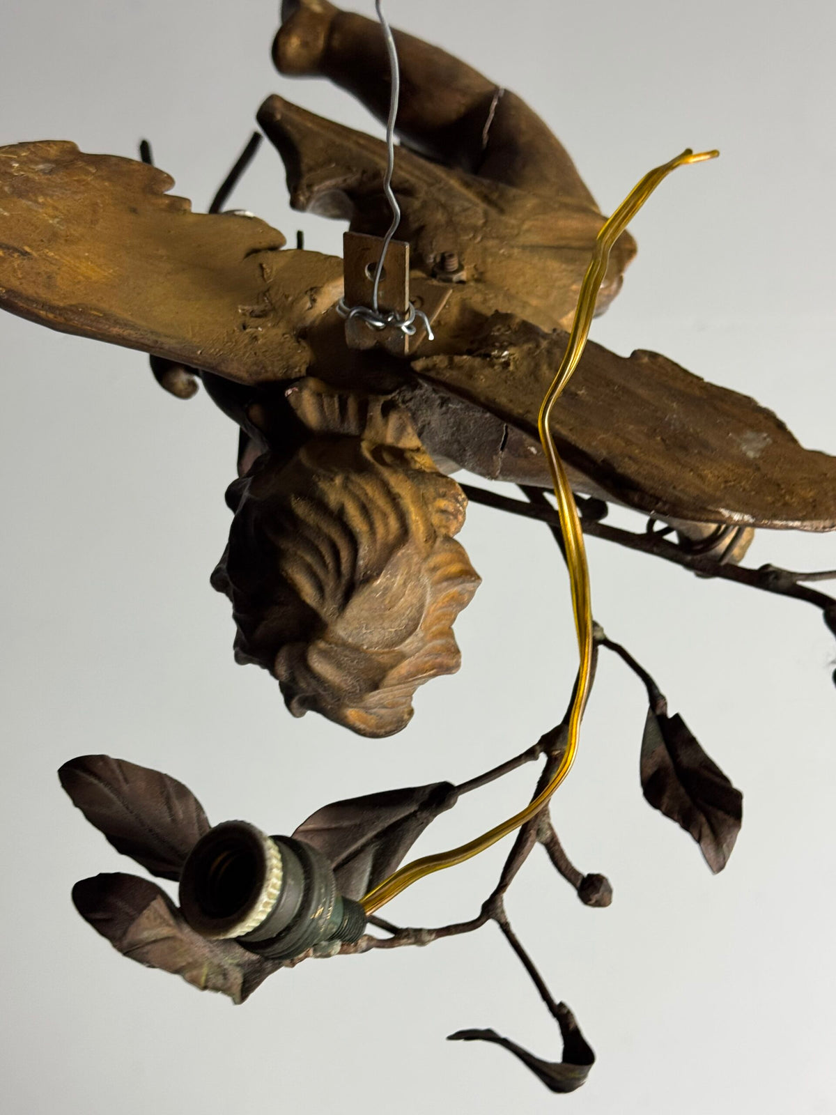 Pair of Giltwood Putti Lamps, France or Italy, 19th Century, photo 8