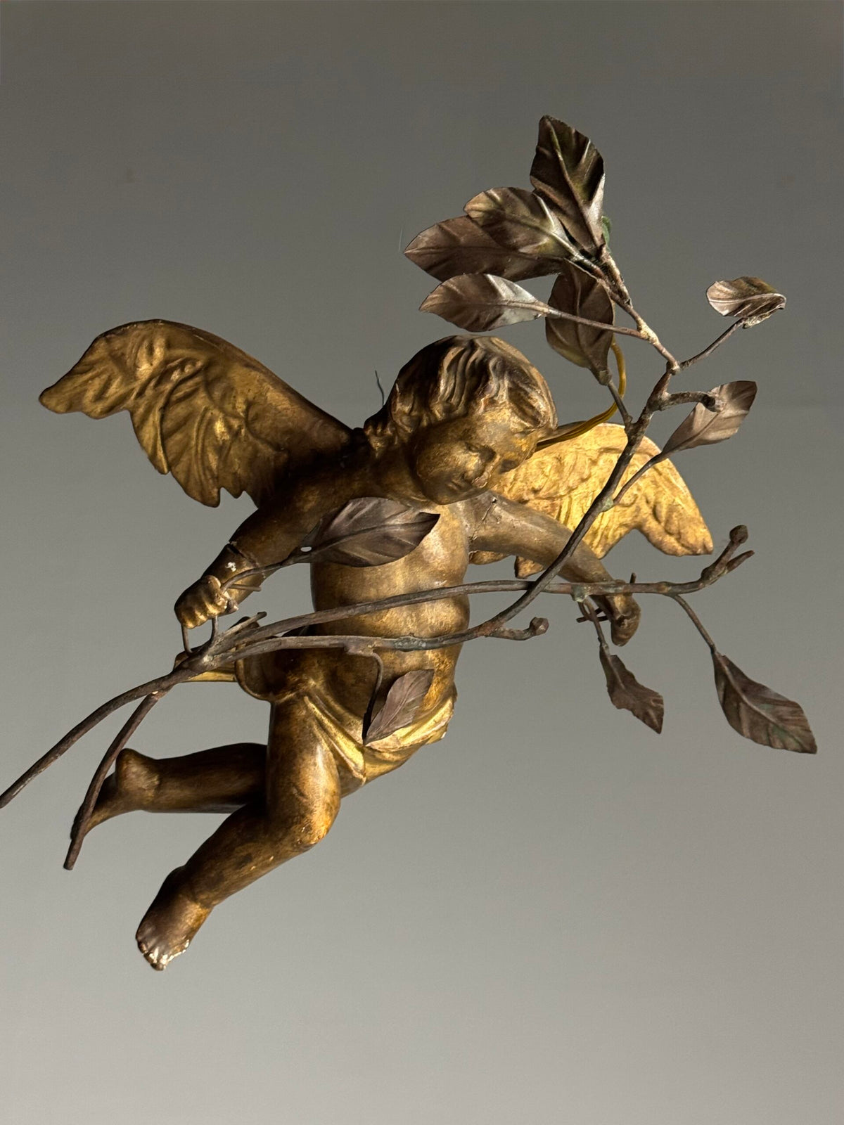 Pair of Giltwood Putti Lamps, France or Italy, 19th Century, photo 15