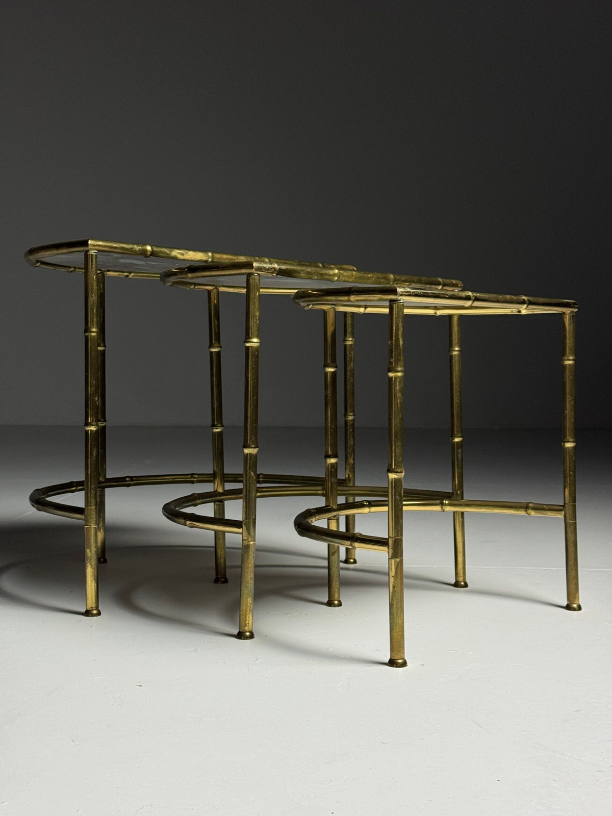 Set of Three Faux Bamboo Nesting Tables, 1960s to 1970s, photo 14